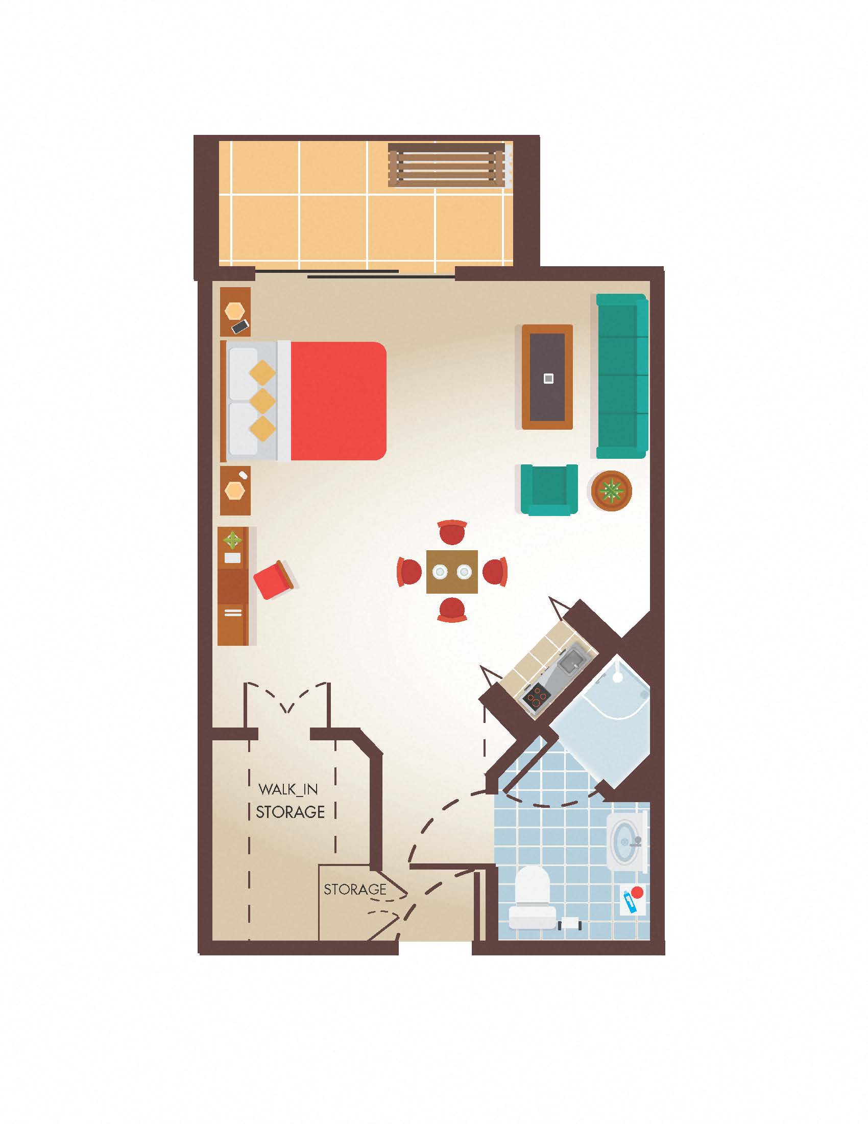 Studio Large Floor Plan at Legacy Hills at Poway, Poway, CA, 92064